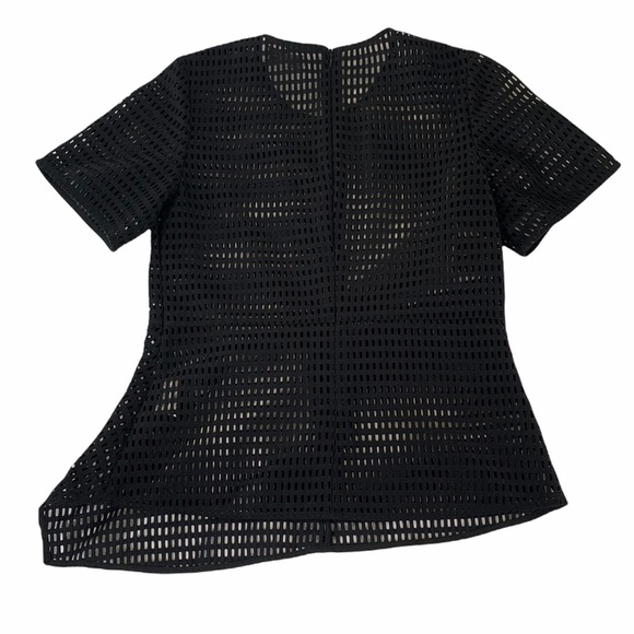 Veronika Maine Black grid mesh asymmetric top size 8 NWT - Picture 4 of 6